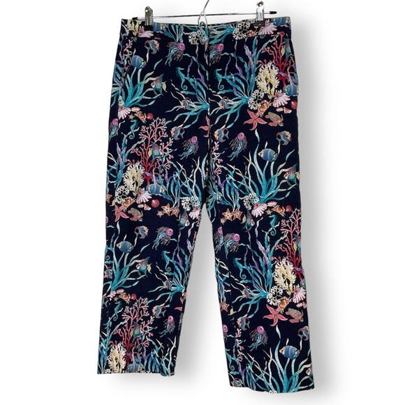 J. Crew COLLECTION Ratti UNDER THE SEA PRINT, F3708 Straight Leg Pants - Picture 3 of 9